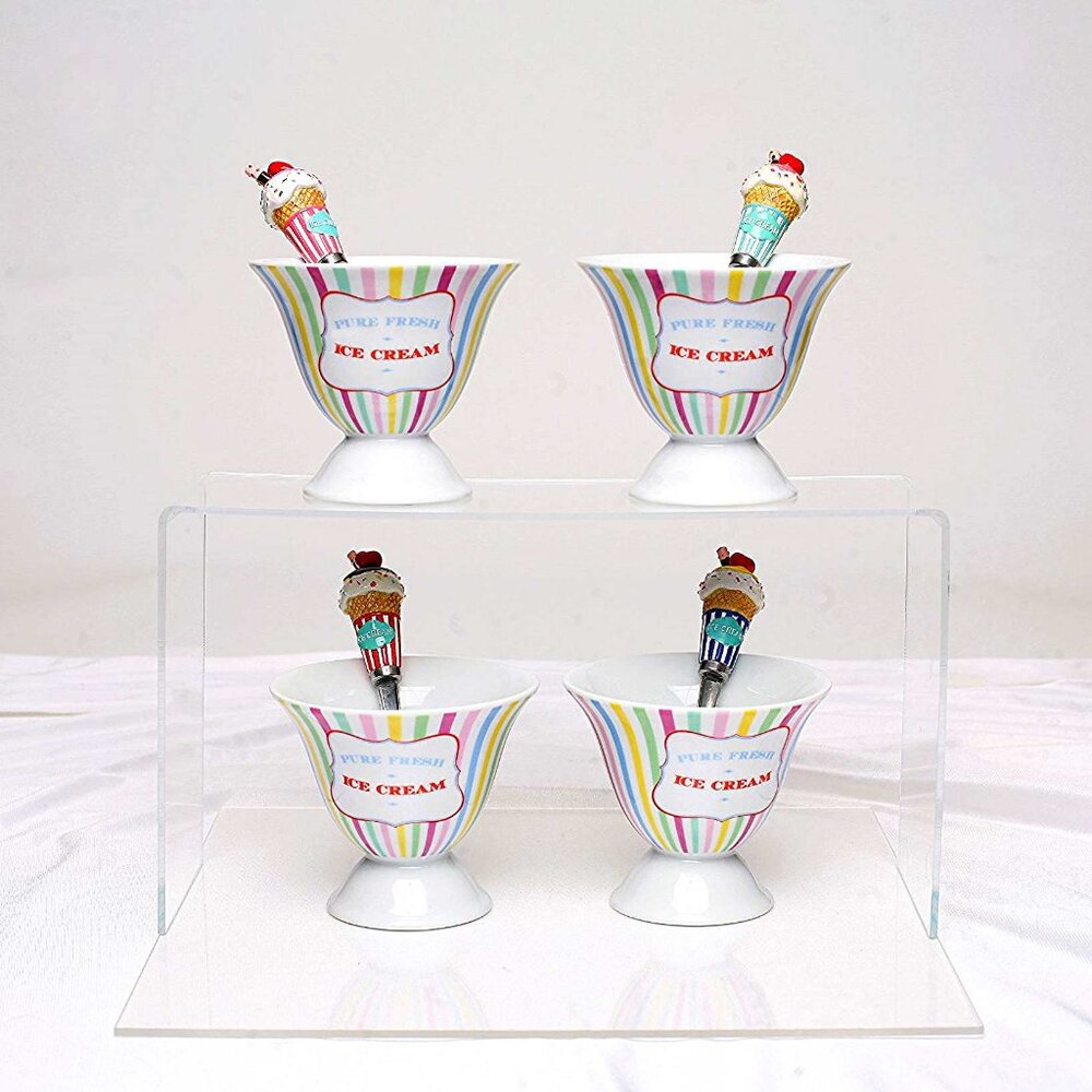 Robert Gordon Soda Shop ICE CREAM Bowls with Spoons Like New
